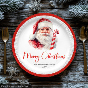 Trendy Santa Claus Modern Warmish Holiday Plates