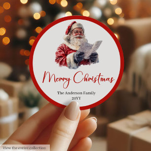 Trendy Santa Claus Script Font Holiday Sticker