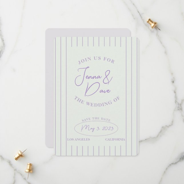 Trendy Save the Date Wedding Simple and modern  (Front/Back In Situ)