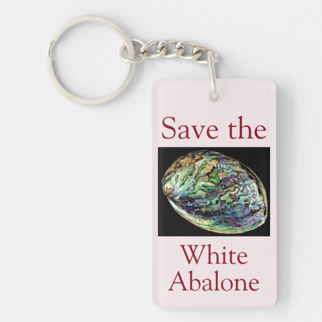 Trendy Save The White Abalone Quote Key Ring (Front)