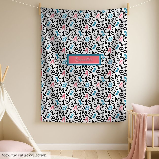 Trendy school fleece with monogram for girls blanket (Trendy school fleece with monogram for girls)