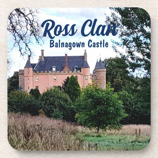 Trendy Scottish Ross Clan's Balnagown Castle Coaster (Front)
