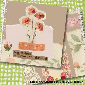 Trendy scrapbook suplies cute floral and lace pink notebook