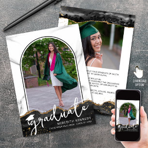 Trendy Script Arch Black Gold 2 Photos Announcement