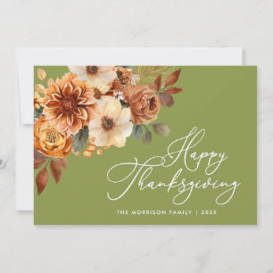 trendy script autumn thanksgiving photo holiday card