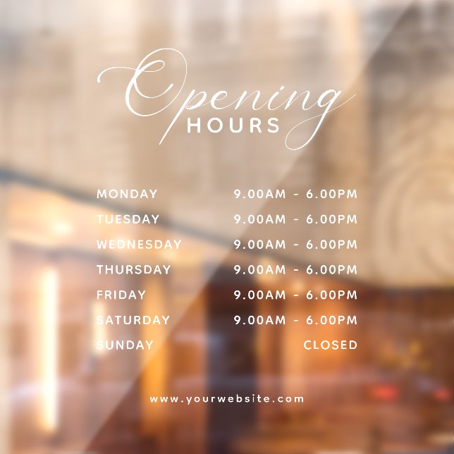 Trendy Script Business Opening Hours Transparent (Sheet 2)