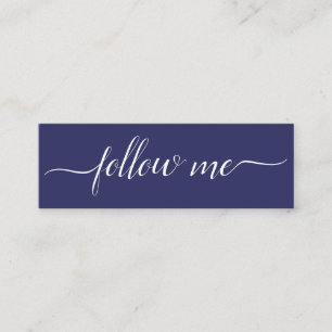 Trendy Script Follow Me Instagram Social Media  Mini Business Card