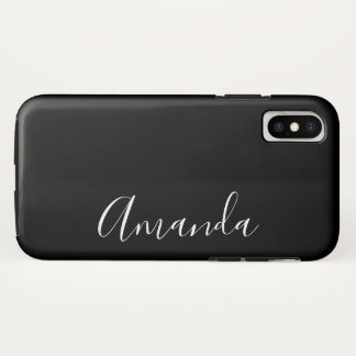 Trendy Script Font (Black) iPhone X Case