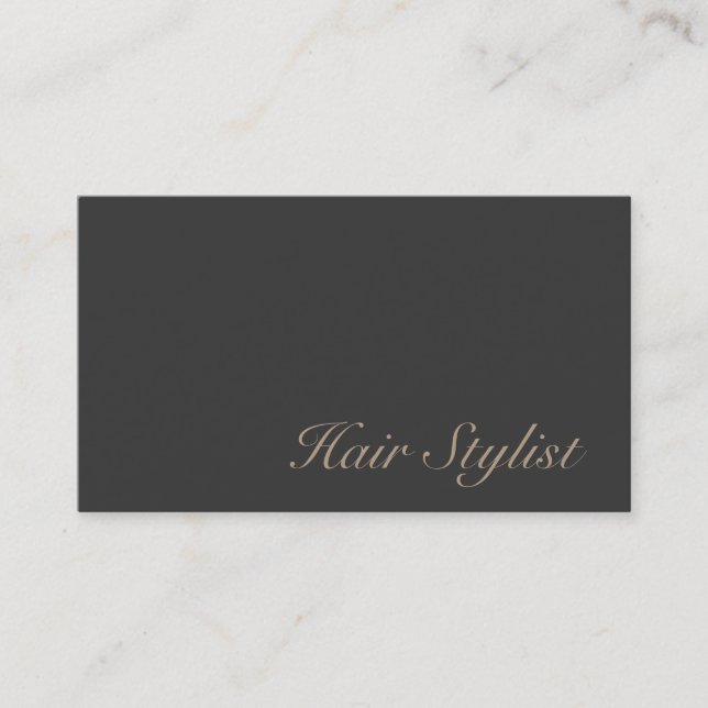Trendy Script Grey Hair Stylist Business Card (Front)