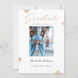 Trendy Script High School Senior Grad Announcement
