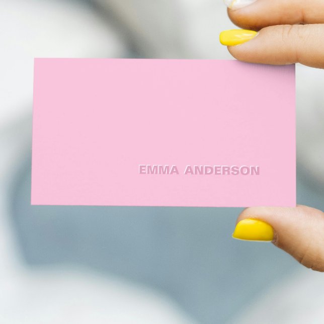 Trendy Script Modern Pink Minimalist Bold Business Card (Trendy Script Modern Pink Minimalist Bold Business Card)
