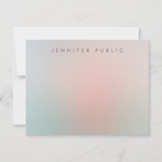 Trendy Script Monogram Simple Elegant Colours Card (Front)