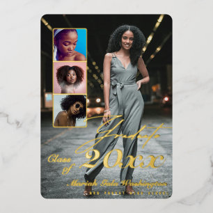 Trendy Script Overlay 4 Photo Collage Graduation