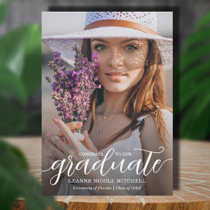 Trendy Script Overlay Graduation Announcement