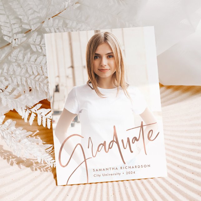 Trendy Script Overlay | Two Photo Graduation Announcement (Creator Uploaded)