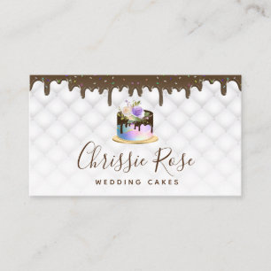 trendy script pastry chef bakery business card