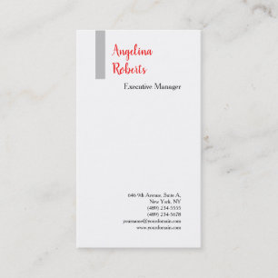 Trendy script professional plain minimalist business card