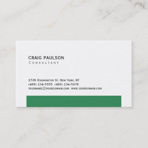 Trendy Sea Green White Attractive Business Card
