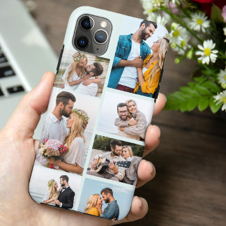 Trendy Seafoam 7 Photo Collage iPhone 11 Pro Max Case