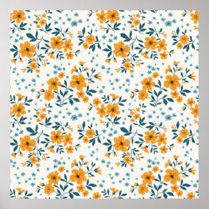 Trendy seamless vintage floral pattern. Endless de Poster