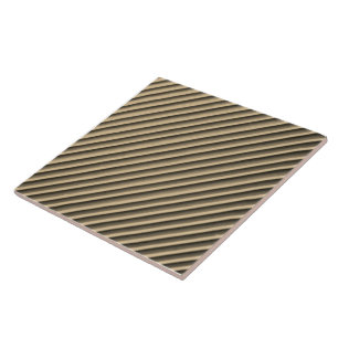 Trendy Sepia Colour Faux Stripe Ceramic Tile