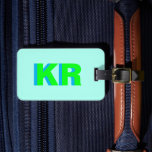 Trendy Shadow Monogram Green Blue Personalised Luggage Tag<br><div class="desc">Trendy Shadow Monogram Green Blue Personalised Luggage Tag</div>