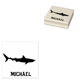 Trendy Shark Personalised Rubber Stamp