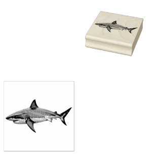 Trendy Shark  Rubber Stamp