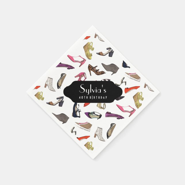 Trendy shoes paper napkins (Corner)