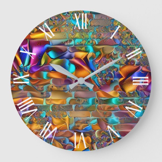 Trendy Silk Wall Art Dream Large Clock (Front)