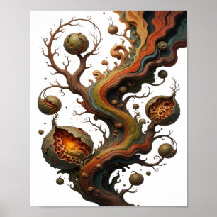 Trendy Silver ABSTRACT ART Graphic Design v2 Poster