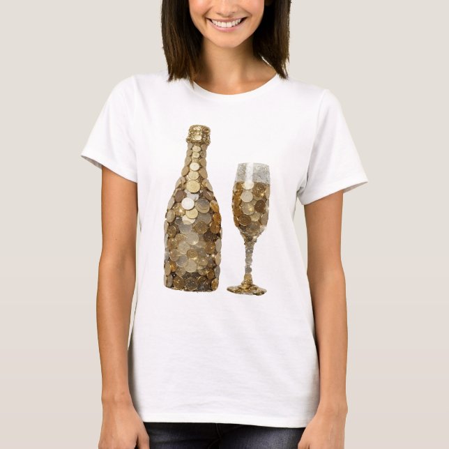 Trendy Silver ABSTRACT ART Statement Design T-Shirt (Front)