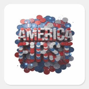 Trendy Silver AMERICA FIRST Sticker Design