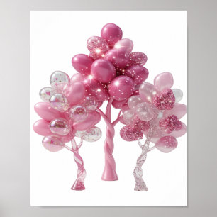 Trendy Silver BALLOON TREE DECORATION 3D Text Art