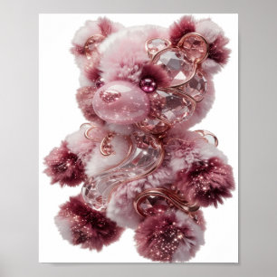 Trendy Silver BEAUTIFUL TEDDY BEAR Poster
