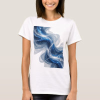 Trendy Silver BLUE WAVES AND STARS 3D Text Art