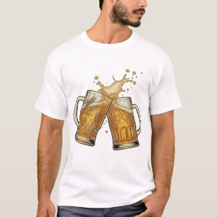 Trendy Silver CHEERS TO GOOD HEALTH Quote Design T-Shirt