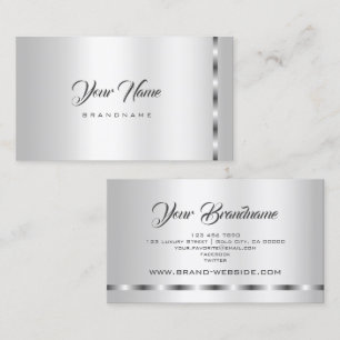 Trendy Silver Effect Template Professional Stylish Business Card