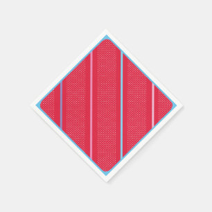 Trendy Silver Geometric Pattern Red Stylish Art Napkin