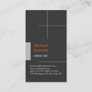 Trendy Silver Grey Stripe Vertical Business Card