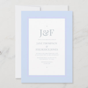 Trendy Silver, Icy Blue and Lilac Wedding Invitation