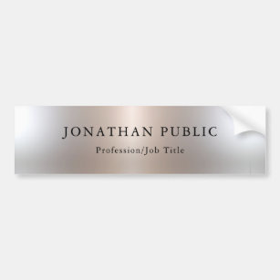 Trendy Silver Look Professional Glamour Template Bumper Sticker