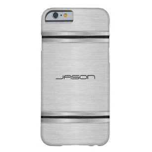 Trendy Silver Metallic Design Barely There iPhone 6 Case