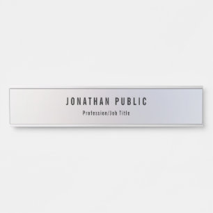 Trendy Silver Template Modern Professional Elegant Door Sign