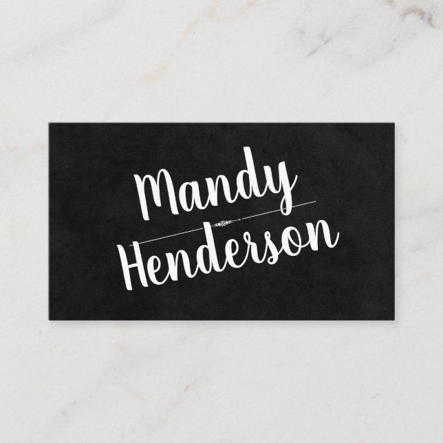 Trendy Simple (Black) Business Card (Front)