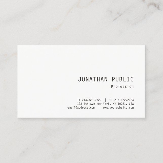 Trendy Simple Design Professional Elegant Template Business Card (Front)