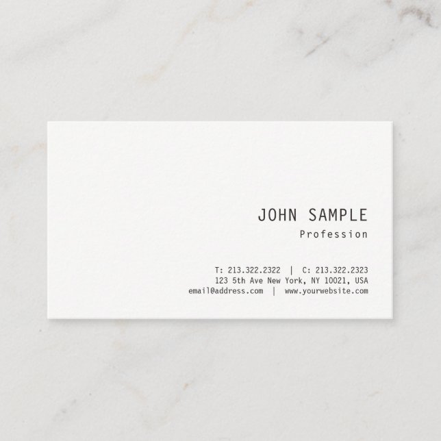 Trendy Simple Design Professional Elegant Template Business Card (Front)