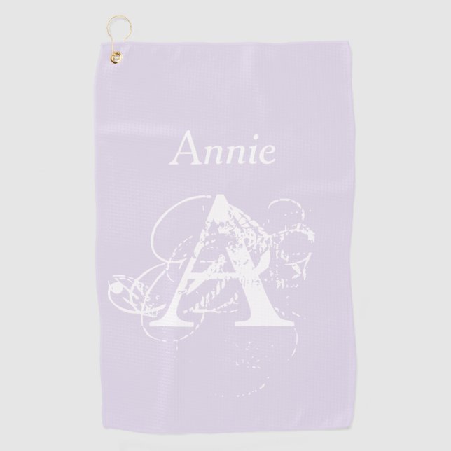 Trendy  Simple Elegant Modern Monogram Golfer Golf Towel (Front)