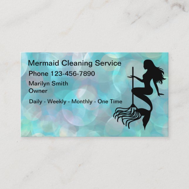 Trendy Simple Maid Cleaning Service Business Card (Front)