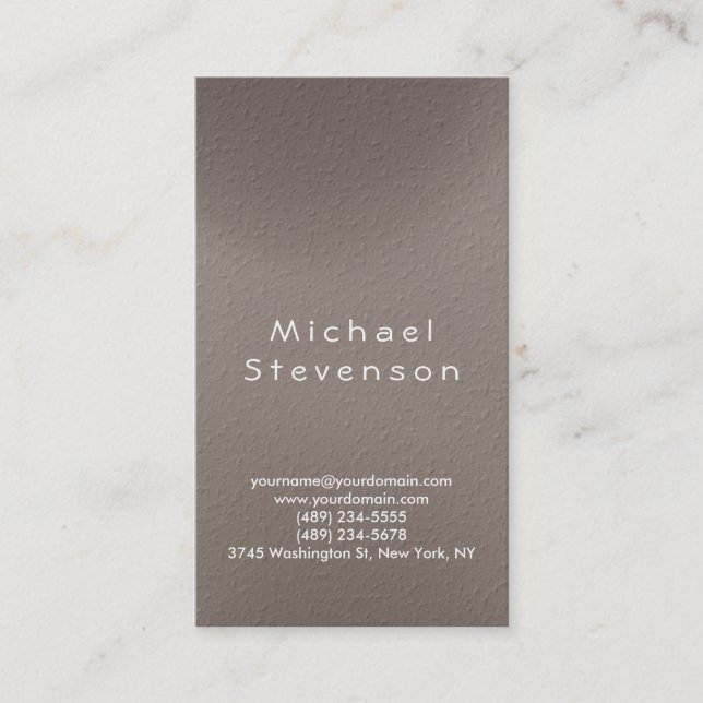 Trendy Simple Plain Beige Business Card (Front)